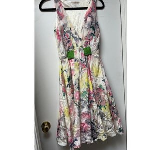 AMEN Italian‎ Vintage Boutique Watercolor Chiffon Silk Dress